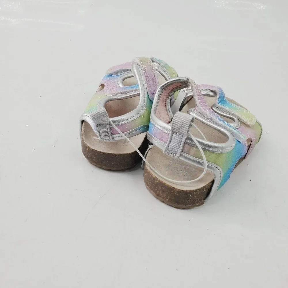 Carter's Toddler Multicolor Spectrum Hook &‎ Loop Strappy Sandal Size 4